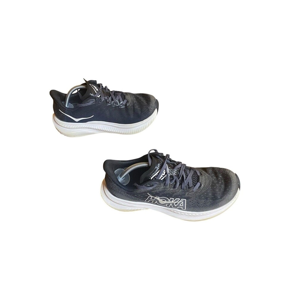 Hoka One One Women Mach 6 BWHT Black Running Shoes Sneakers Size 8.5 D
